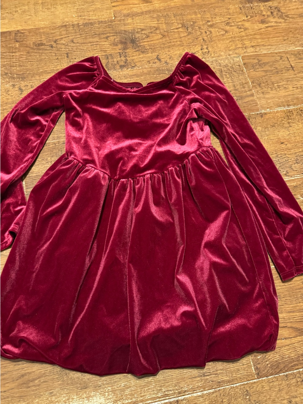 Gorgeous girls dress 8 bubble hem red velour NEW